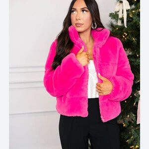Buddy Love Vibrant Pink Teddy Jacket